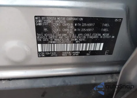 2025 Toyota Rav4 Hybrid Xle from USA, damaged, VIN JTMRWRFV2SJ071503
